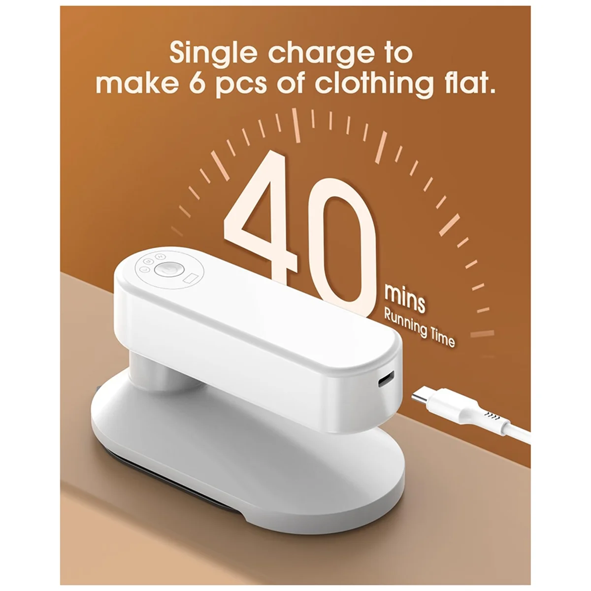 Cordless Travel Iron for Clothes,Mini Size Iron (No Steam),0.7 Lbs Light Weight Portable Iron,with Storage Box,Heat Pads-A07G