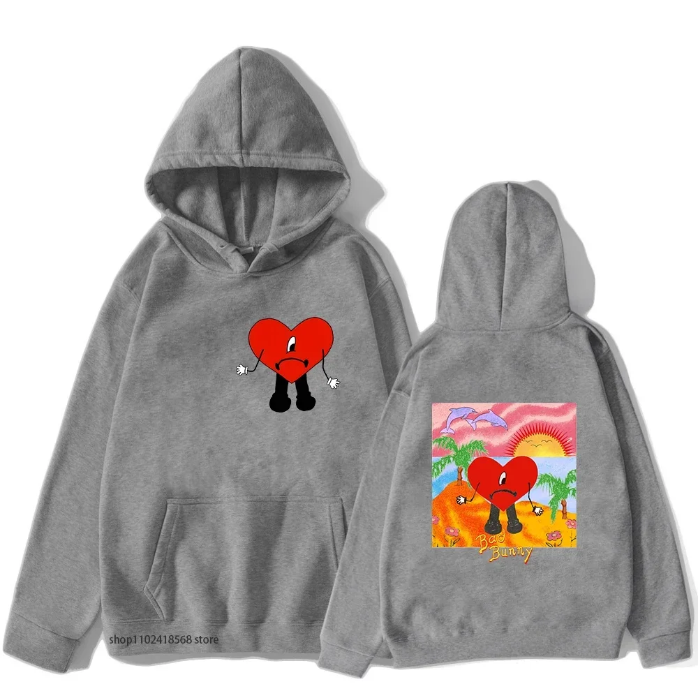 سيئة الأرنب هوديس الشارع الشهير للجنسين Un Verano Sin Ti البلوز الرجال أزياء ربيع الخريف الشتاء الملابس إلكتروني طباعة سوداديراس #4