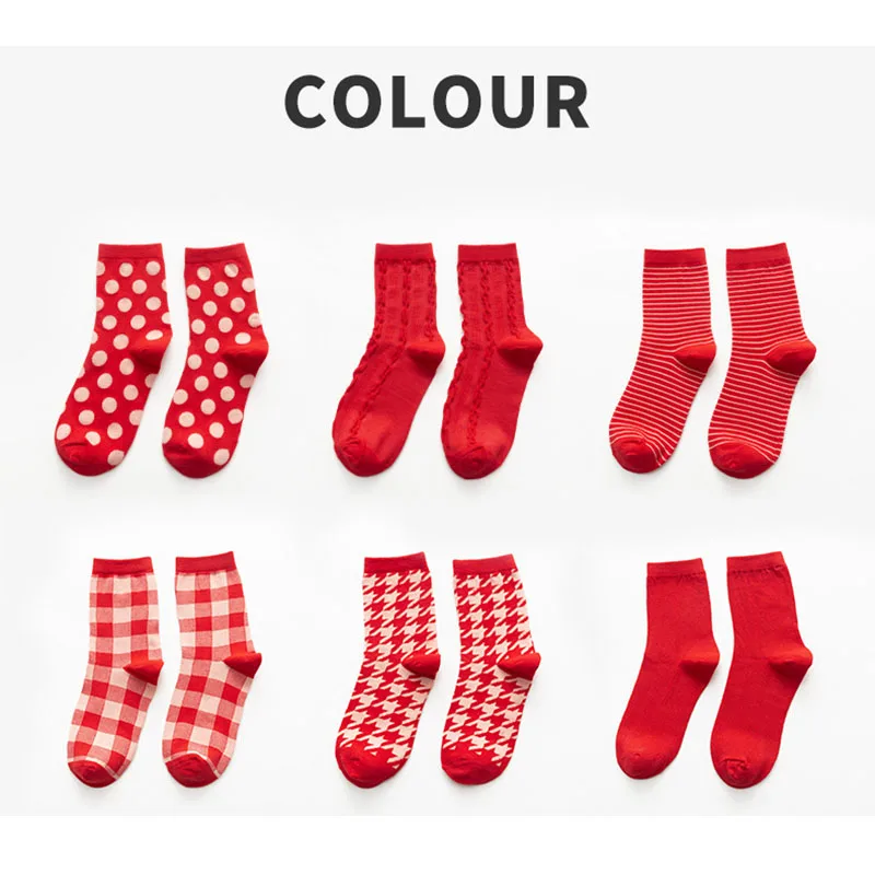 Chaussettes rouges Zodiac Year pour femmes, bonne qualité, chaussettes d'automne et d'hiver, chaussettes en coton confortables et sûres, chaussettes de bon augure pour couples, 5 paires