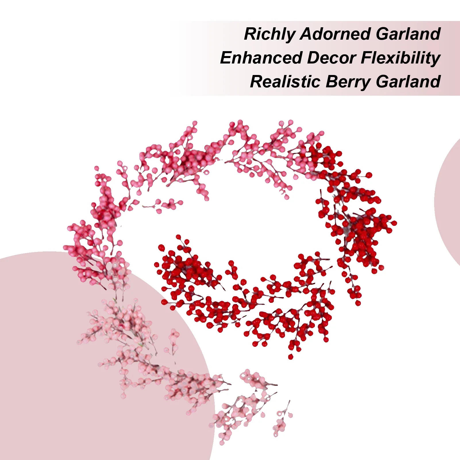 

Рождественская искусственная гирлянда, гибкая регулируемая гибкая искусственная ягодная гирлянда для помещения, для внутренних крыльев, каминов