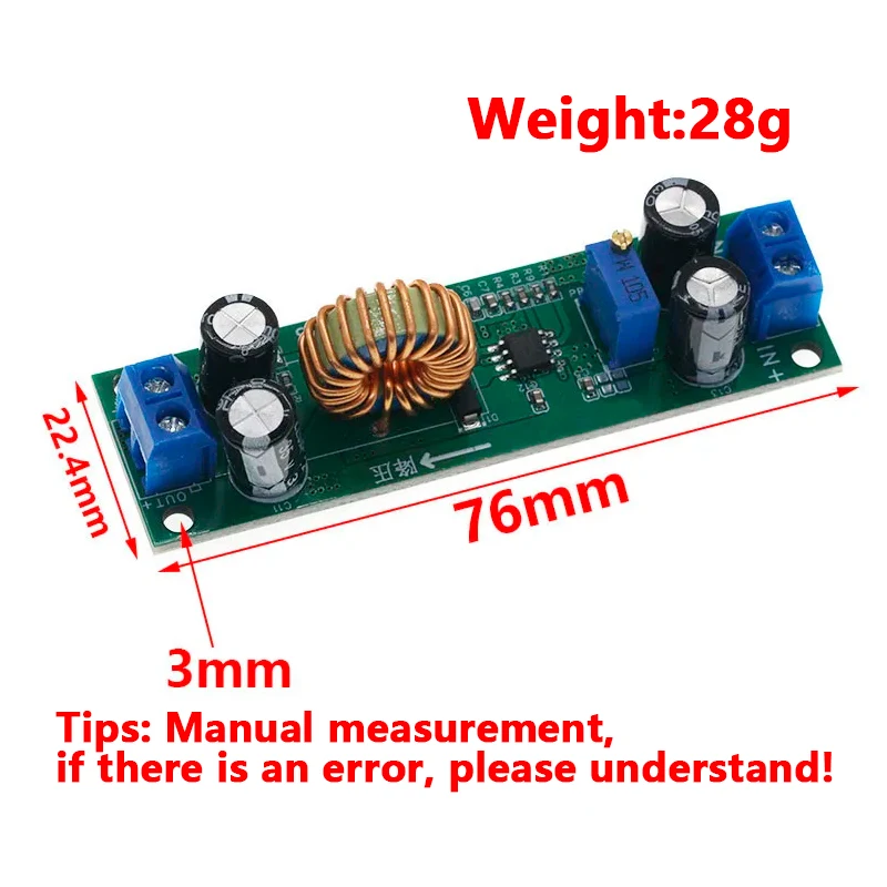 DC-DC 6.5V-60V to 3.3V-40V 5A Adjustable Step Down Buck Converter Module Power Voltage Regulator Synchronous Rectification