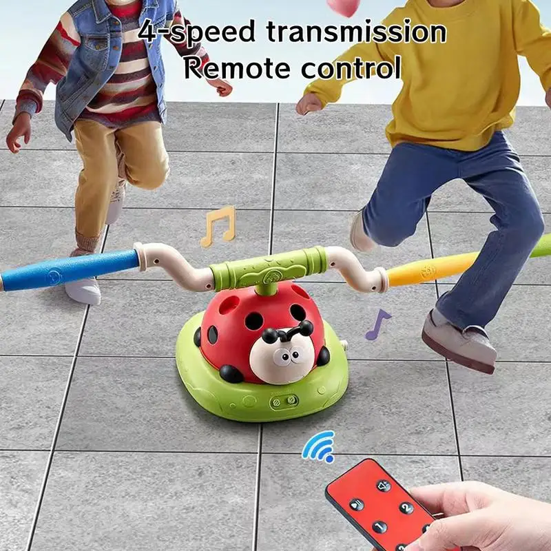 Ladybug Exercise Jump Toss Toy Ladybug Jump Rocket Launchers For Kids Toddler Garden Games With Remote Control For Home Outdoor