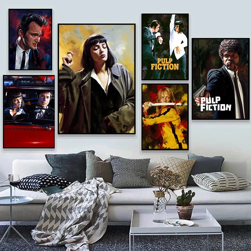 Vintage Tarantino Films Pulp Fiction Canvas Paintings Posters and Prints Wall Art Pictures for Living Room Decoration Cuadros