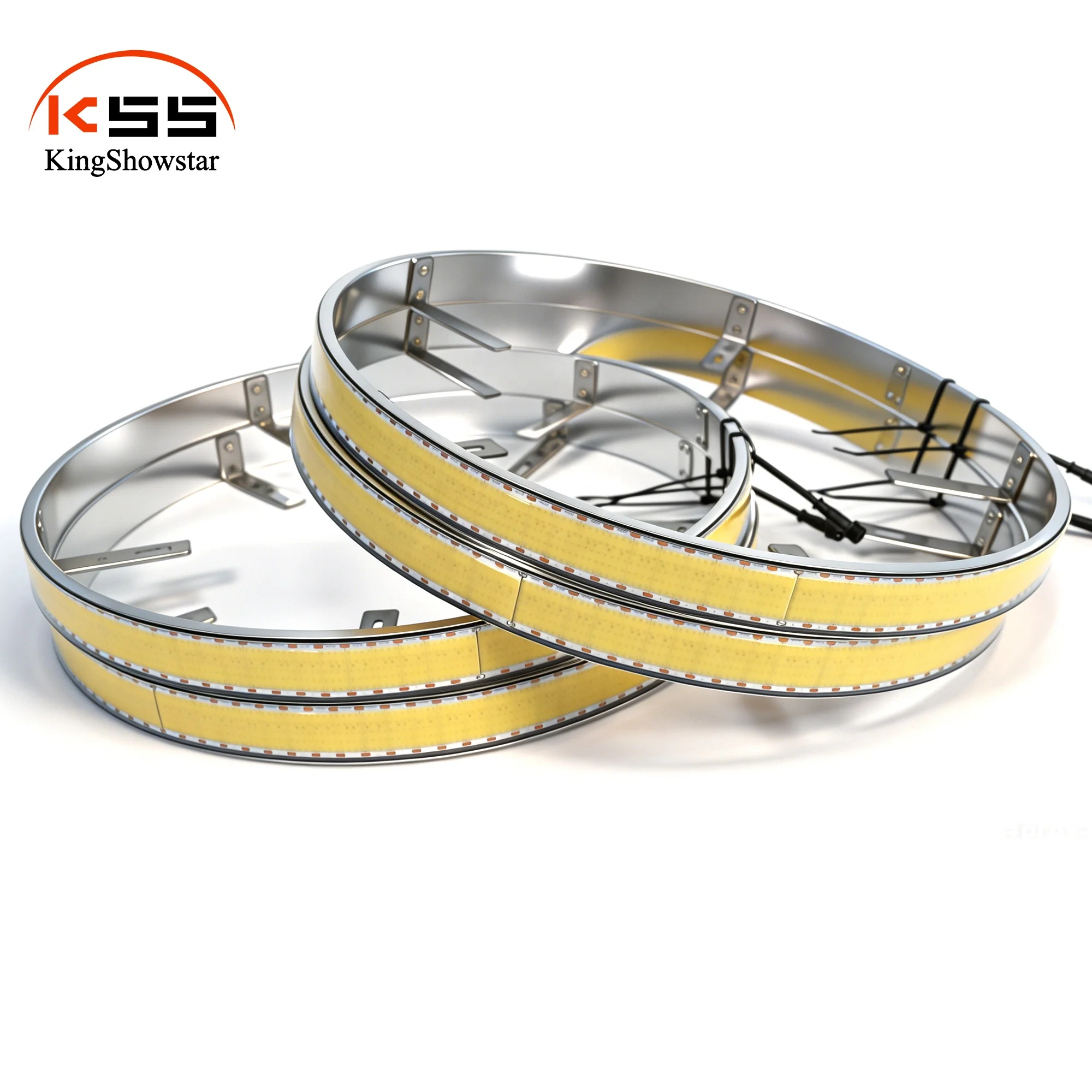 Kingshowstar NEWEST 15-20 Inch COB Wheel Lights Pure White Color Led Illuminated Wheel Rings Rim Light Kit Led Wheel Light