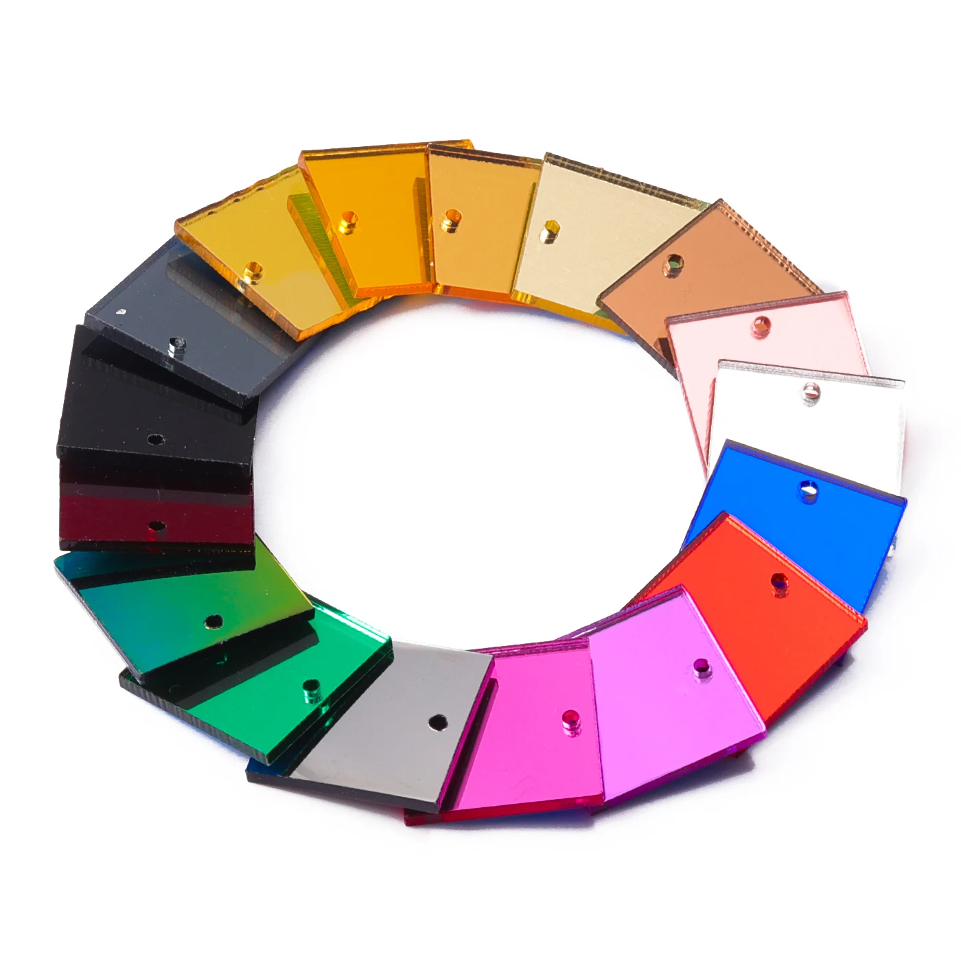 

50Pcs/Bag Square Acrylic Flatbase High Qyality Mirror Sewing Rhinestones Various Size Sewing Stones For Garment Decoration