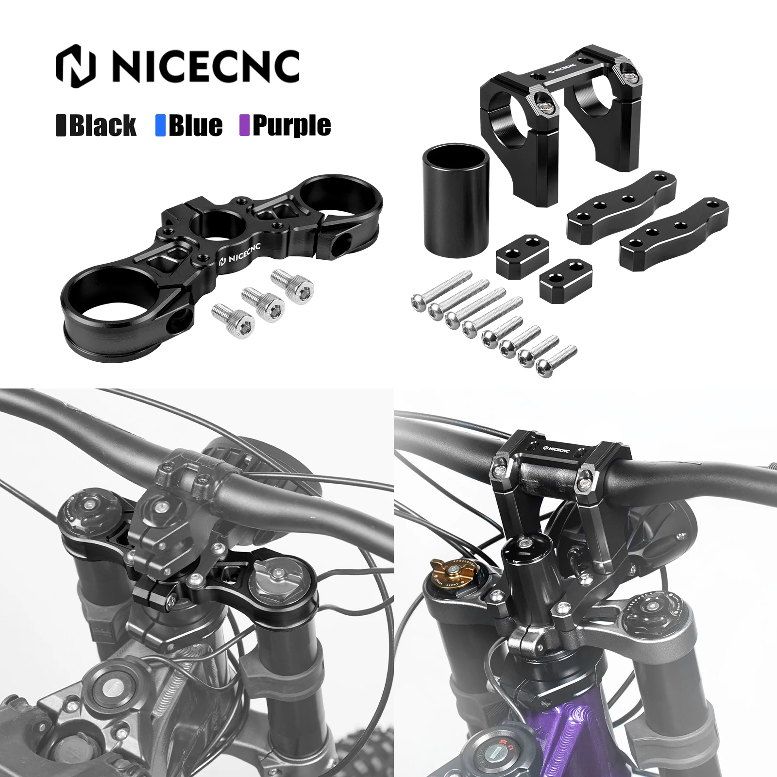

NICECNC For Sur-Ron light bee X S Electrical Motorbike Upper Triple Clamp Top Link & Front Handlebar Bar Riser Mount Bracket
