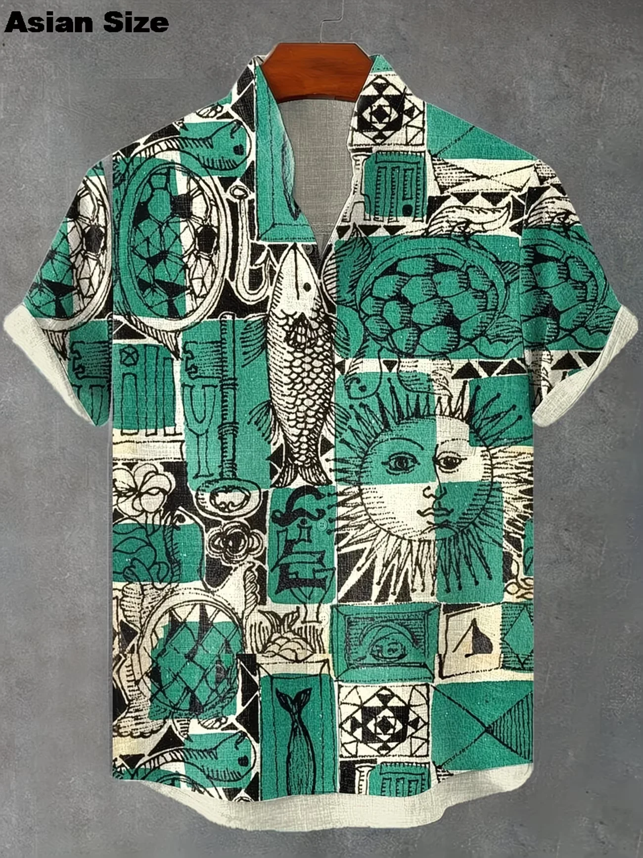 

Мужская новая рубашка с 3D-принтом животных, удобная, в стиле ретро, с принтом в горошек, из льна, с коротким рукавом, повседневная, на пуговицах.