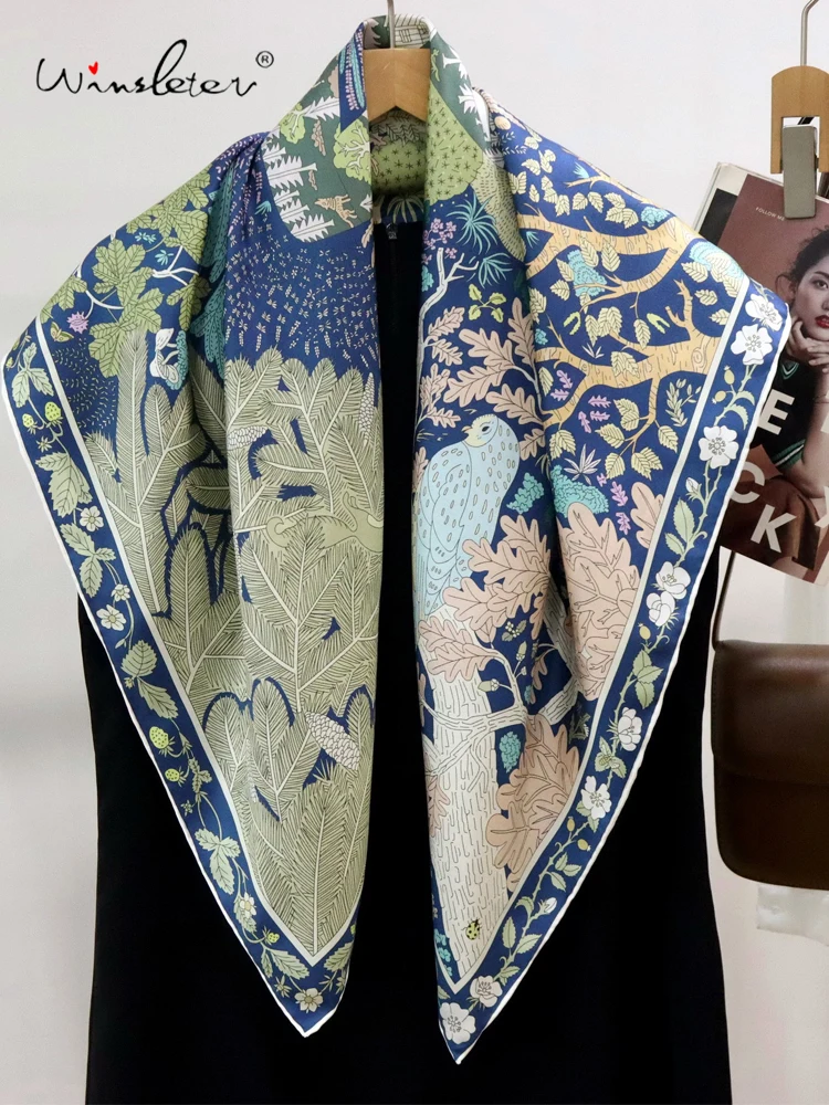 

Winsleter-Women 14MM 100%Real Silk Elegant Scarf, 88*88CM Print, Mom Gifts Vintage Temperament Kerchief, 2026 Spring A62545CC