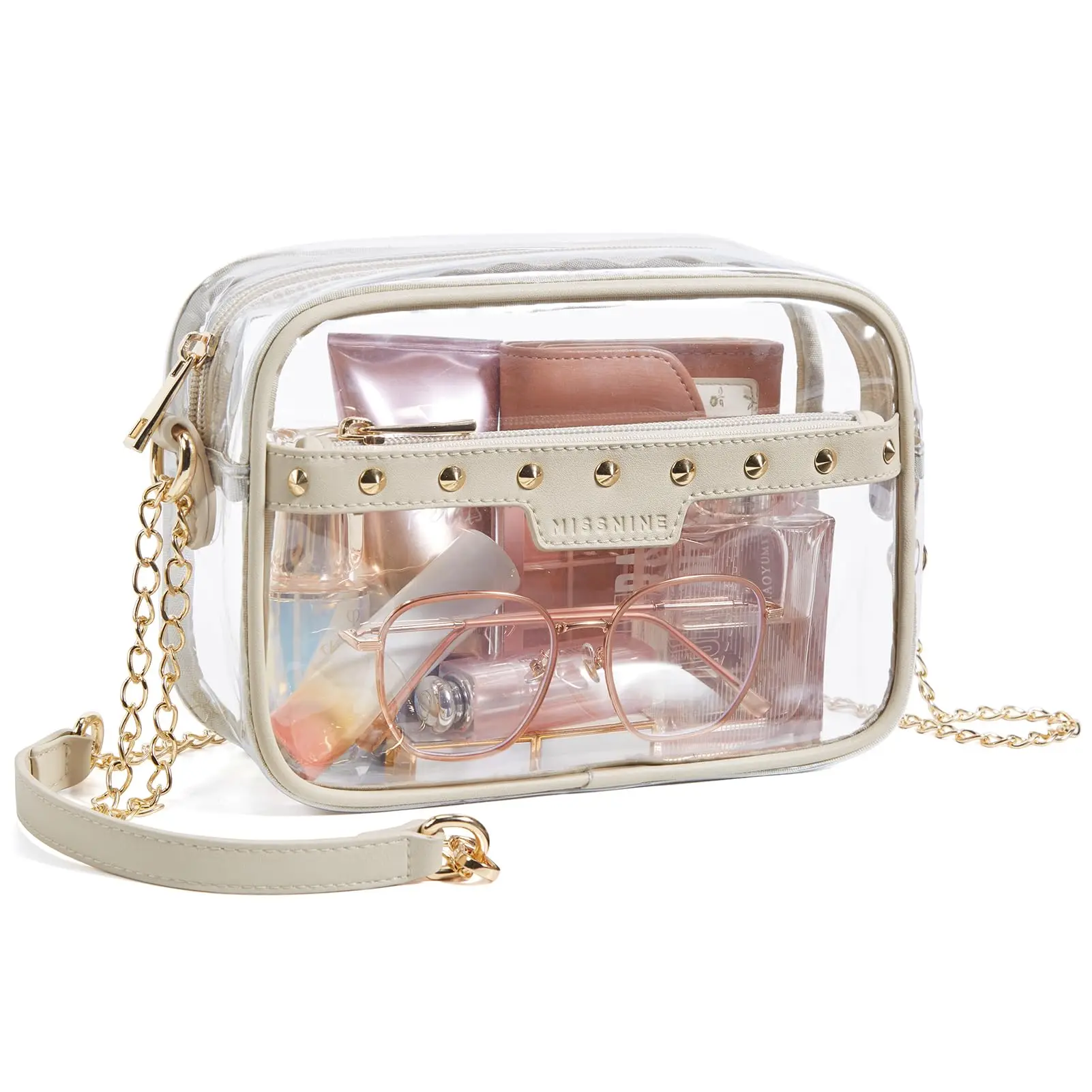 

Clear Bag for Stadium Events Small Clear Crossbody Purse for Women PVC Stadium Approved for Concert Sports Festivals