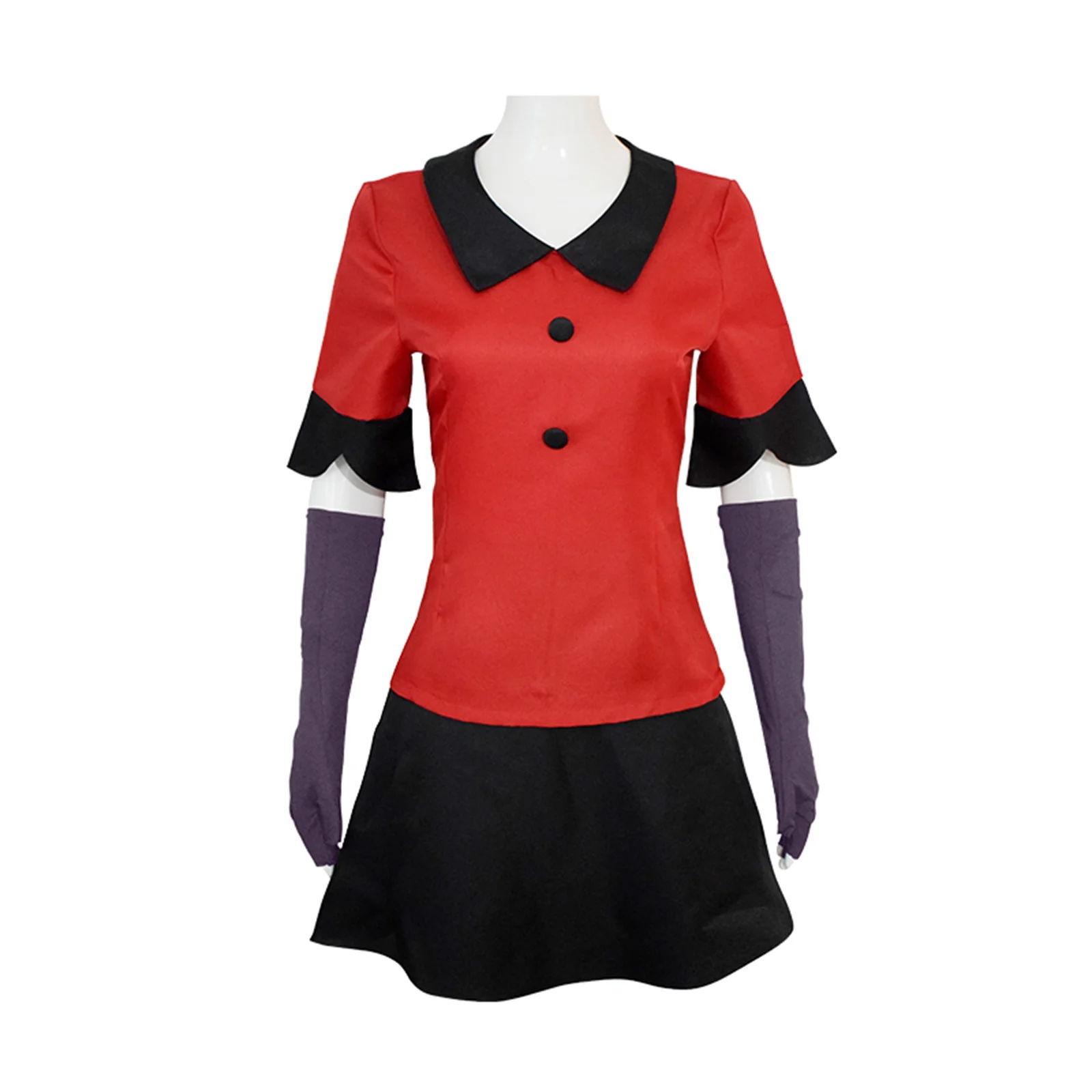 

Anime Vaggie Cosplay Costume Wig Red Uniform Top Skirt Gloves Full Set Suits For Adult Halloween Party Fancy Outfit