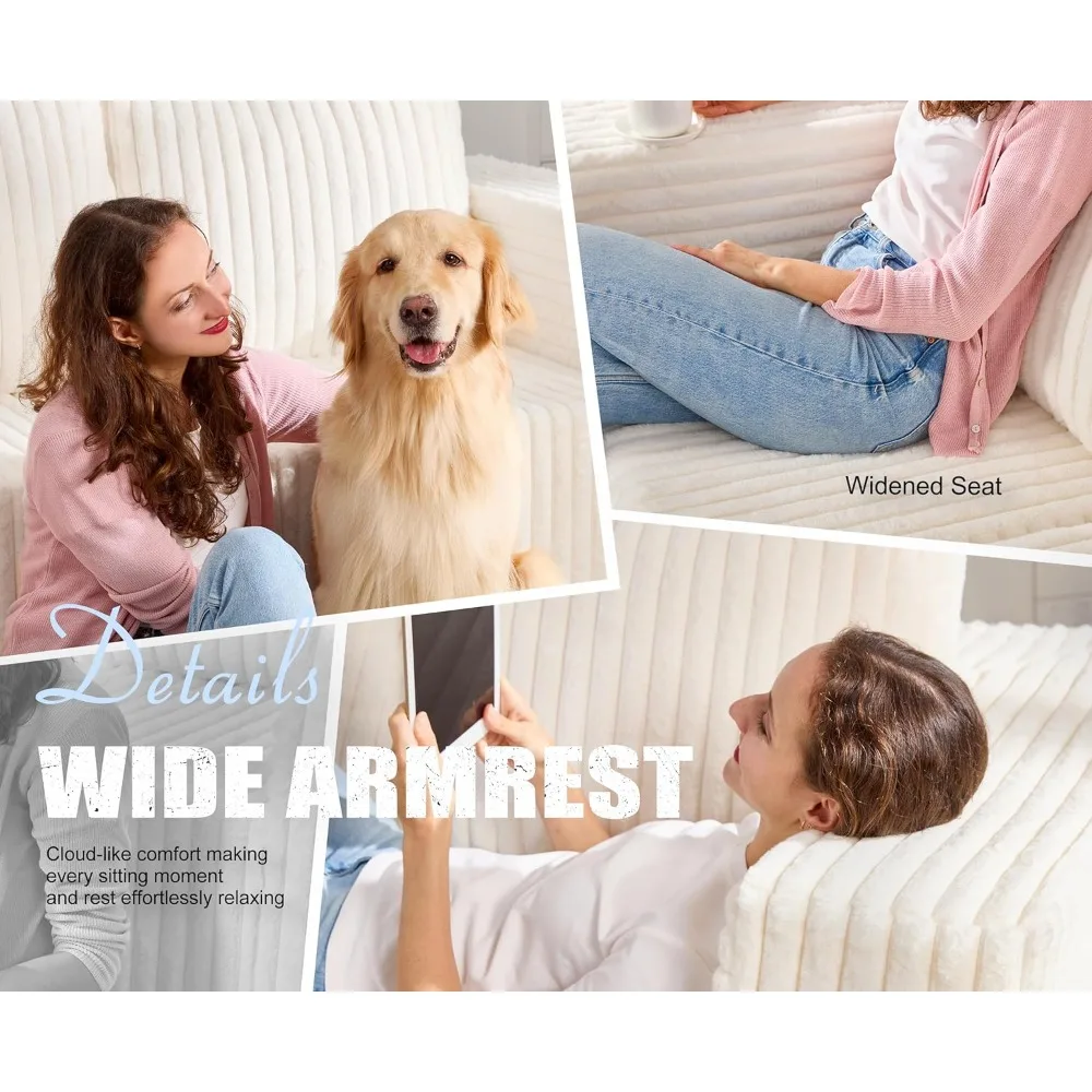 أريكة مقطعية معيارية مكونة من 3 مقاعد مع كرسي سحابي من إسفنج الذاكرة بمقعد عميق مع وسائد أريكة مقطعية كبيرة الحجم #5