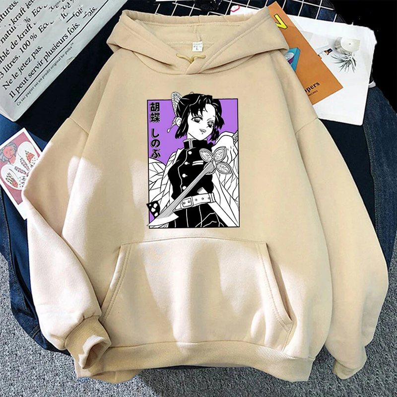 Women\'S Fashion Hoodies Anime Kochou Shinobu Printing Sweatshirt Unisex Long Sleeve Casual Tops