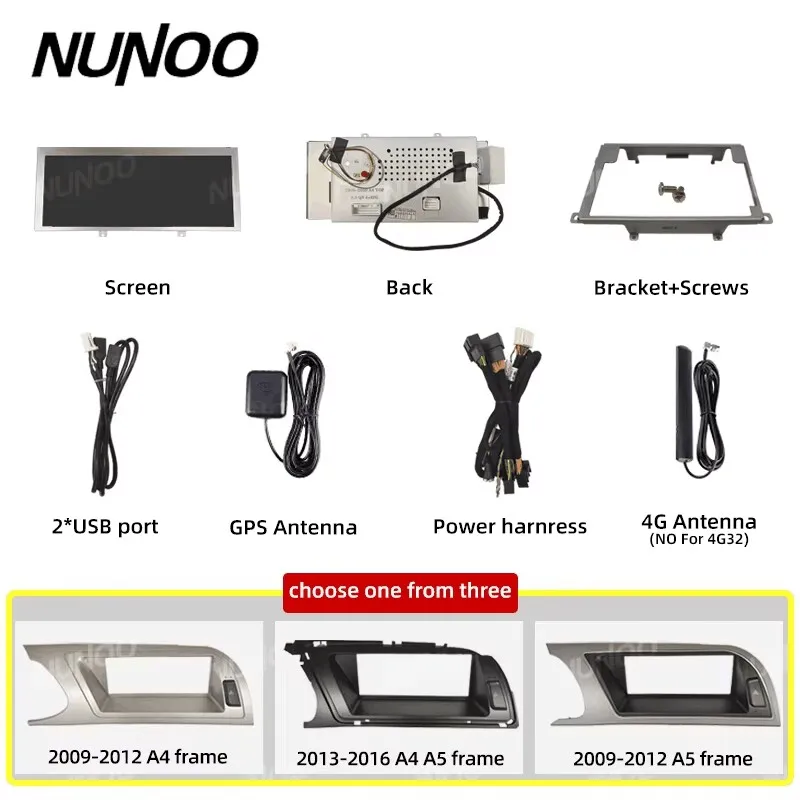 Autoradio Android 14, 8 Go/128 Go, MMI, 2G, CarPlay, lecteur stéréo, navigation GPS, écran pour voiture Audi A4, B8, A5, 2008, 2009, 2010