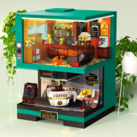 Coffee House City Street View Architectural Model Building Blocks Coffee Shop Bricks Toys Decoration Kids Gift Holiday Gifts