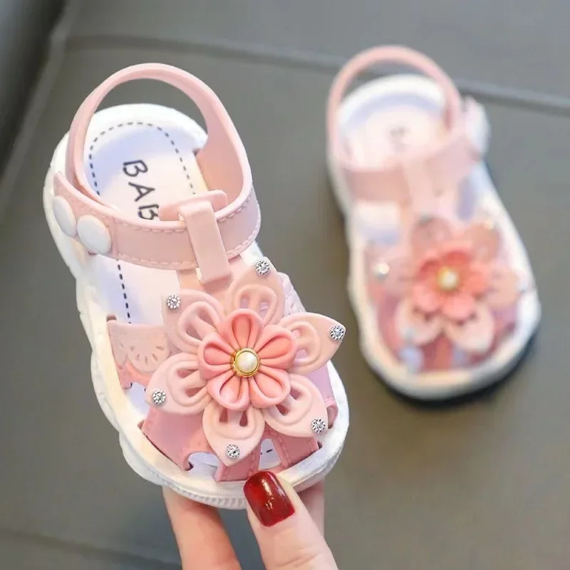 Sandalias de verano para bebés, zapatos de playa para niños pequeños, zapatos de punta cerrada para recién nacidos, sandalias transpirables para