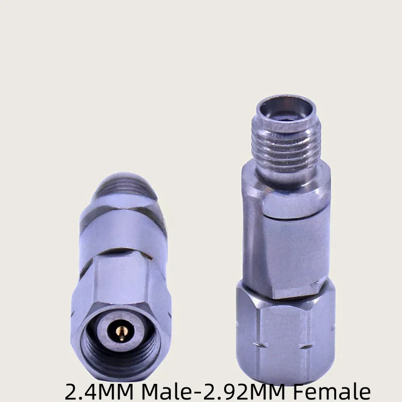 2.4MM to 2.92MM Male plug & Female jack Millimeter Wave Stainless Steel 40G High Frequency Test Adapter ﻿