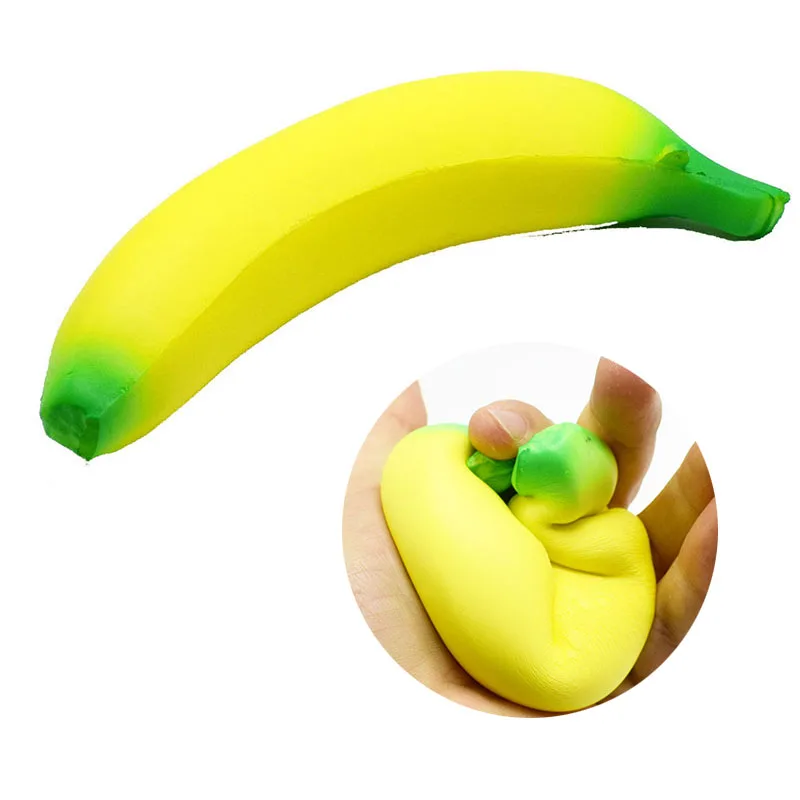 Jouets banane Squishy Anti-stress, Jumbo à montée lente, jouet à presser aux fruits, drôle, Anti-Stress, réduit la pression, accessoire