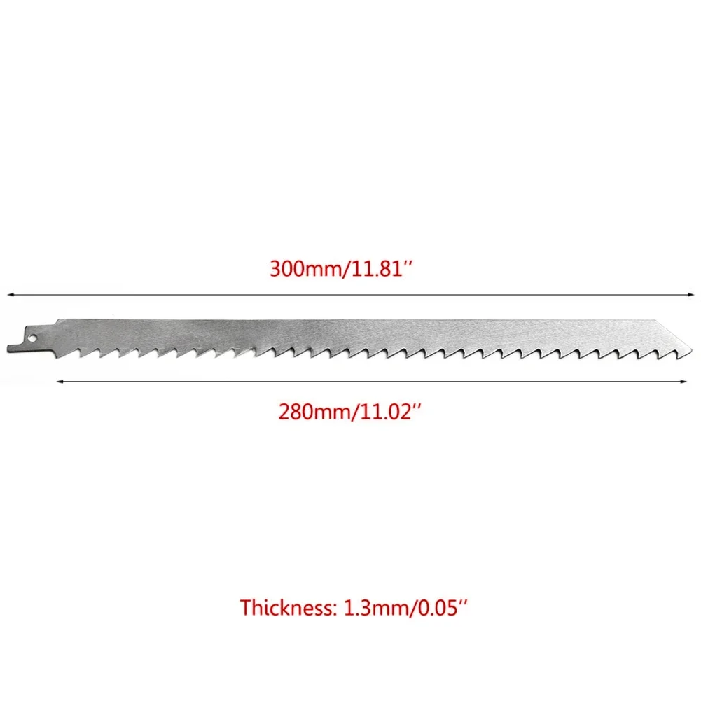 YTOM-hoja de sierra recíproca de 300mm, sierra manual de acero inoxidable, hoja de sierra múltiple para corte de tubos de madera y hielo, herramientas eléctricas Acc, 1 ud.