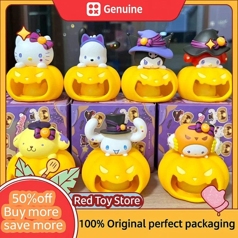 

Новый Miniso Sanrio Хэллоуин Тыква Ночник Слепая Коробка My Melody Cinnamoroll Pochacco Kuromi Фигурка Аниме Слепая Коробка