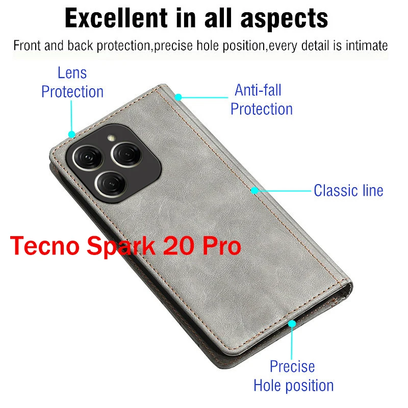 حافظة لهاتف Tecno Spark 20 Pro مزودة بغطاء Etui Tecno Spark 20 Pro حافظة هاتف Spark 20 Pro Plus 20C Spark20 الإسكان 5G