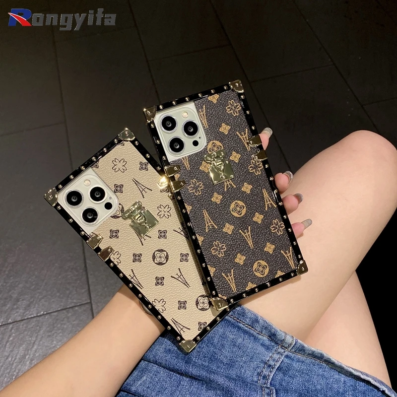 

Fashion Square Leather Case For Samsung Galaxy A03S A22 A82 A32 A02S A52S A72 A52 A42 A12 M12 A20E Luxury Geometric cover