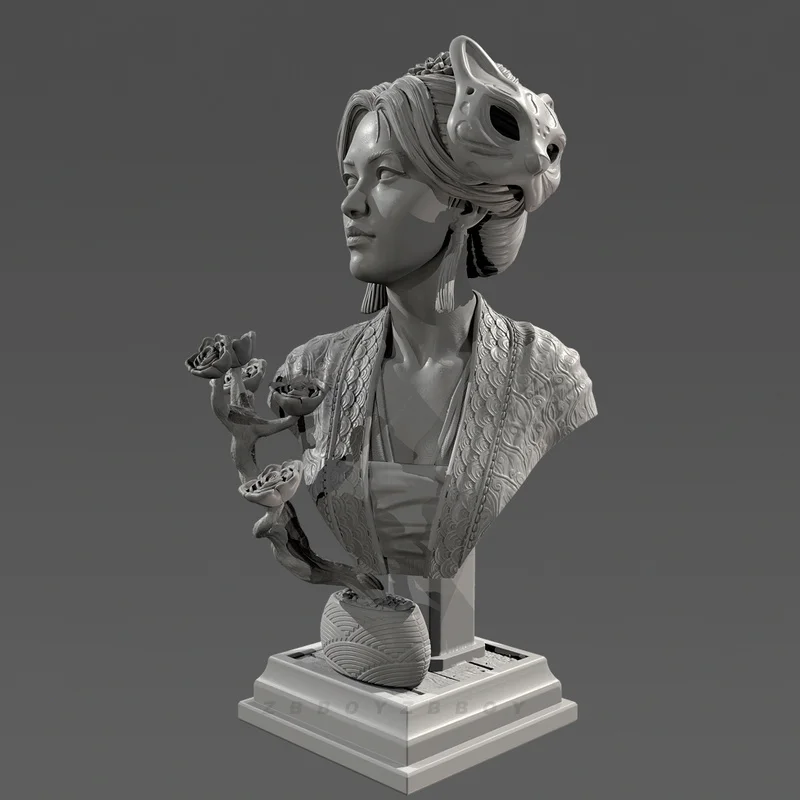 

70mm 90mm Resin Model Figure Madame Hua'S Bust Gk Micro Miniature 3d Printed White Model Toy Unassembled And Unpainted Kit