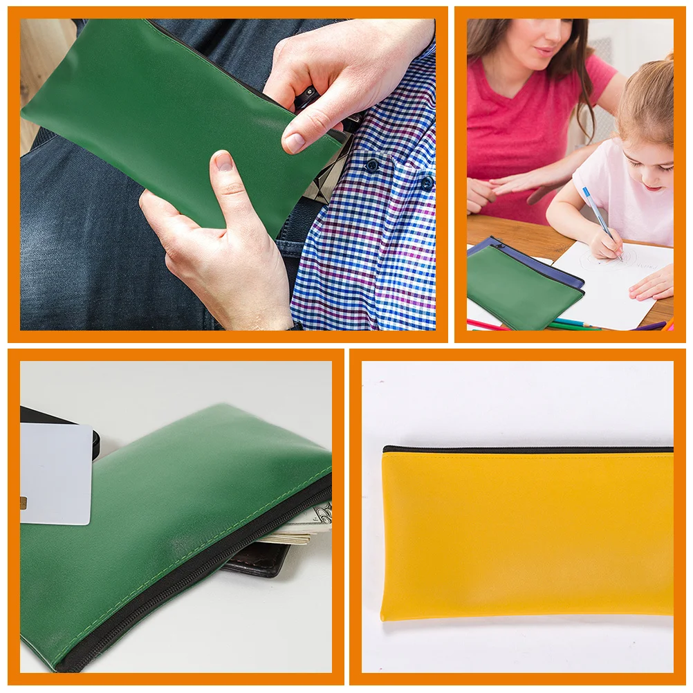 

2Pcs Document Holder Zipper Pouches for Men Large Capacity Safe File Organizer Business Use Bank Bags with Zipper