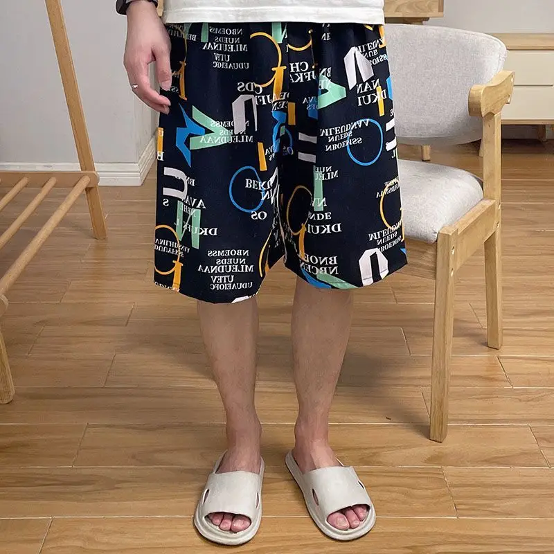 SYsYouthfully Shorts for Men Casual Sleep Pants Summer Short Pant Print Elastic Waist  Beach Pantalones 2026 Fashion Bottoms