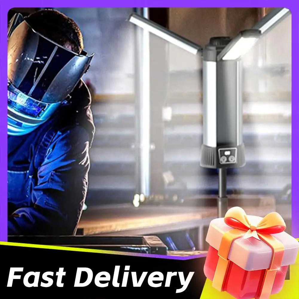 

Аккумуляторный рабочий фонарь 6000 мАч с подставкой, регулируемой яркостью, телескопический, для строительства и кемпинга