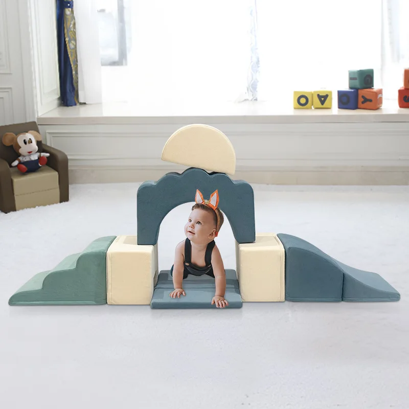 Amazon children's sensory training climbing and sliding arch combination multifunctional building blocks with high-density and h
