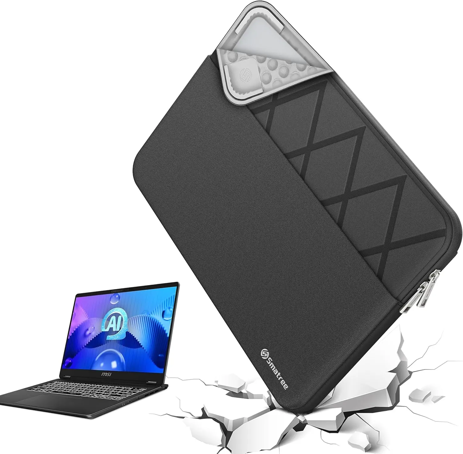 Funda para Portátil Smatree de 16 Pulgadas para MSI Pulse A16 Copilot+PC, Summit E16 AI Studio/Flip/Evo, Prestige 16 Studio/Evo A13M