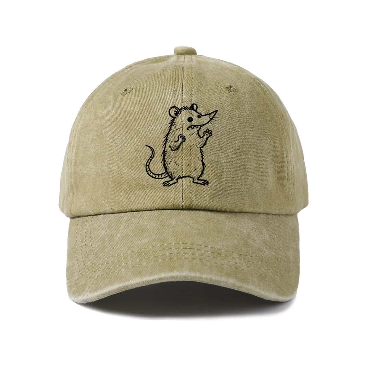 2026 Playful Cat Line Art Graphic Baseball Cap, Vintage Washed Adjustable Unisex Dad Hat, Streetwear Gift