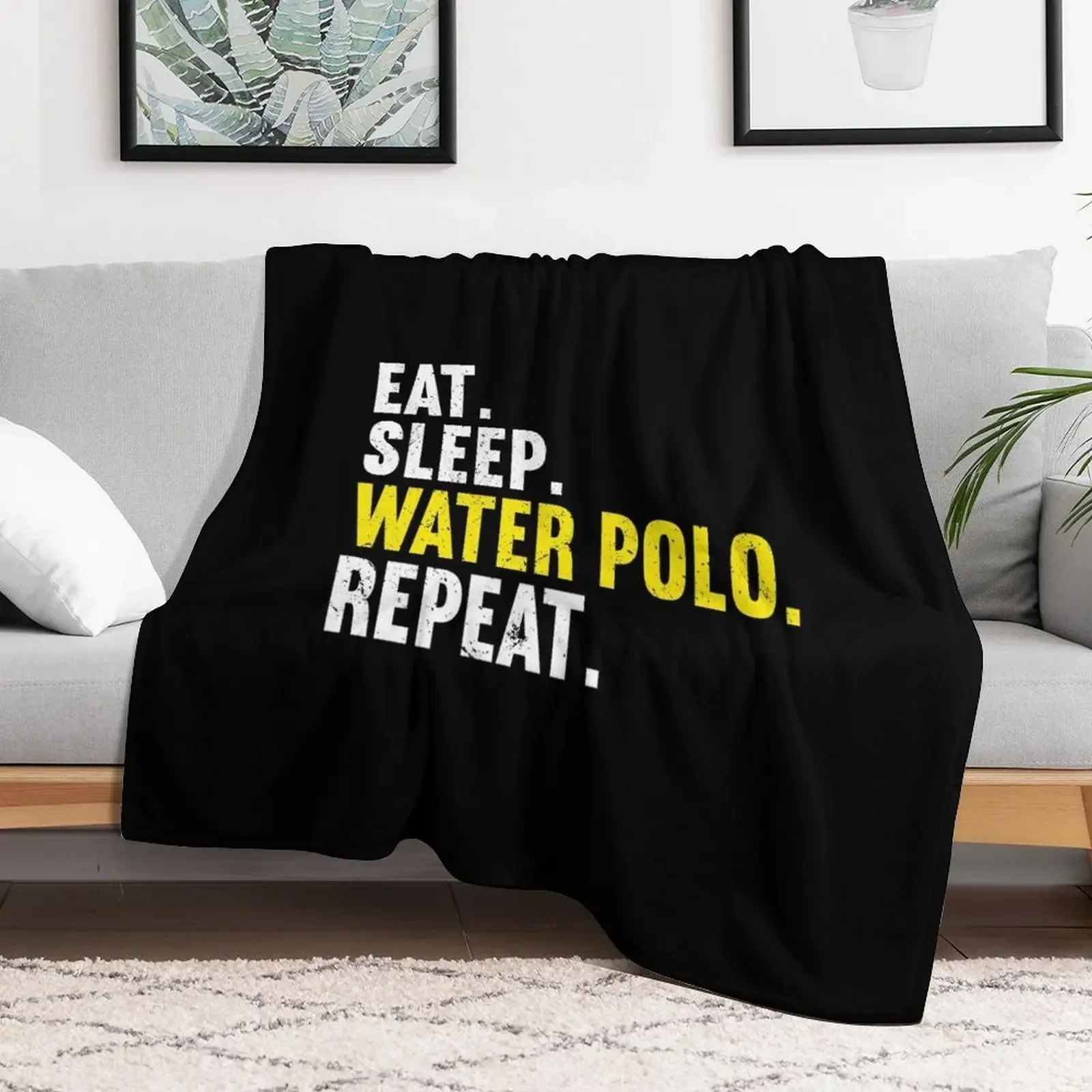 Water Polo Repeat Throw Blanket Cute Plaid Travel Blankets