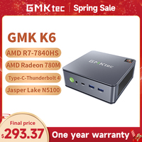 GMKtec Mini Pc GMK K6 AMD Ryzen7 R7 7840HS NUCBOX Design of dual fan system Window11 Pro AMD Radeon™ 780M Type-C Thunderbolt 4.0