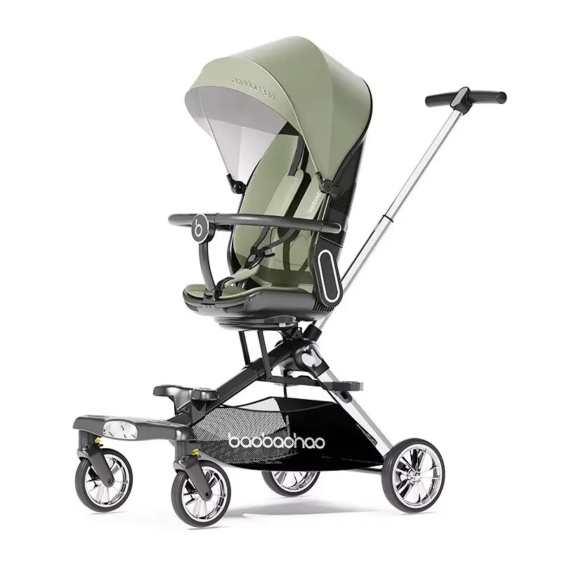 

Инструмент для детской прогулки, может сидеть, лежать, легкая детская коляска, высокий пейзаж, двусторонняя складная детская прогулочная коляска в один клик