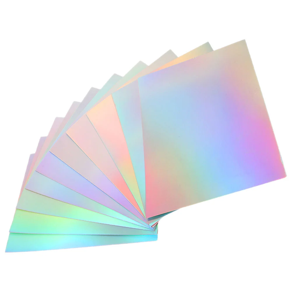 Fake Cards Metallic Rainbow Cardboard Thick Holographic Paper Assorted Handicraft Index
