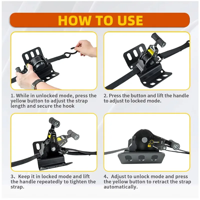 

2026-Ultimate Retractable Ratchet Belt for Ford F150 2-Piece Truck Bed with Automatic Retractable Tensioner Upgraded Version