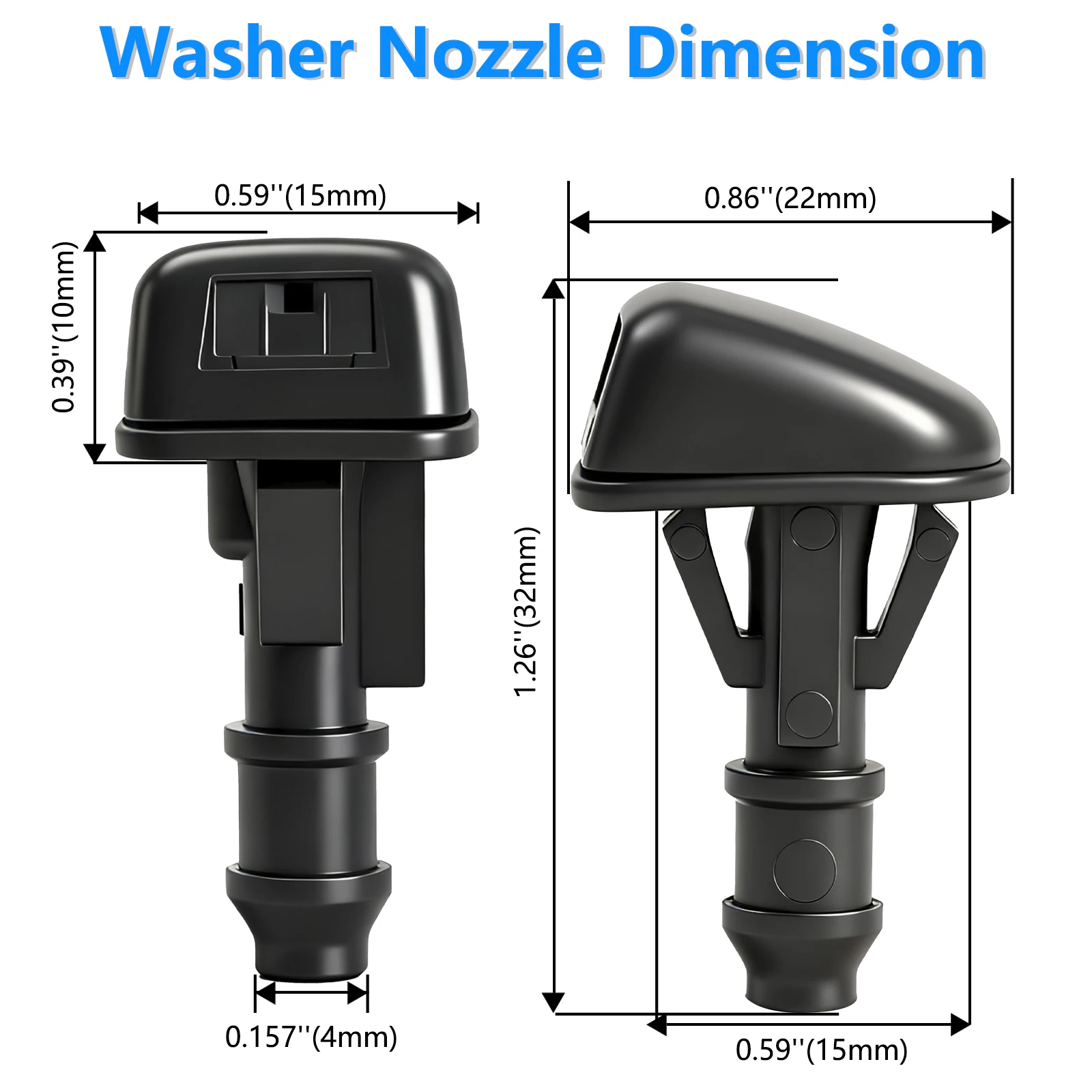 Erick\'s Wiper 2Pcs Front Windshield Wiper Washer Jet Nozzle For Ford Escape 2008-2012 OE#8L8Z-17603-AA