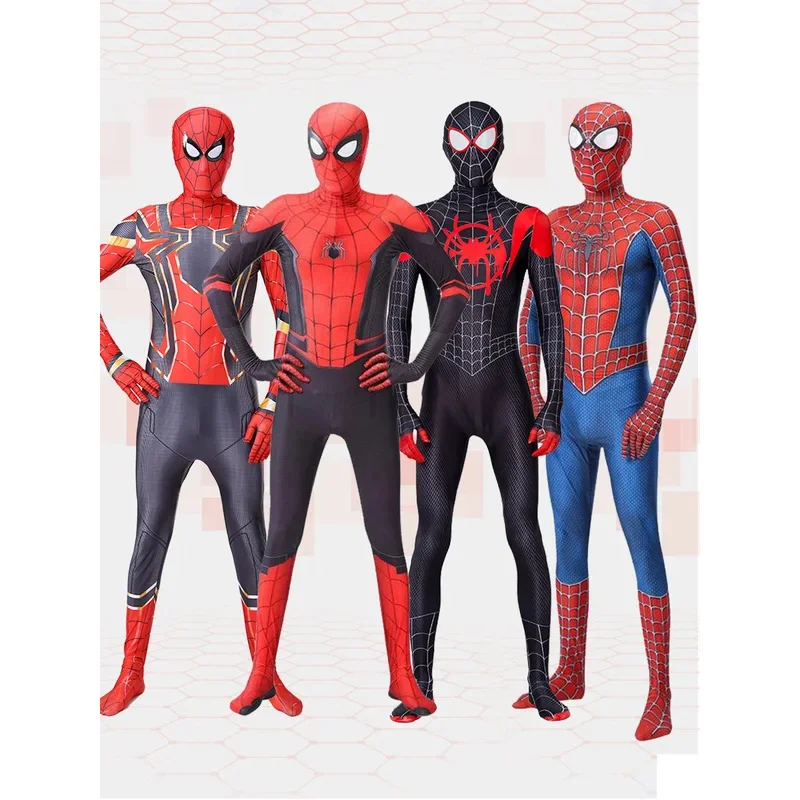 2025 ใหม่ Miles Morales Far From Home คอสเพลย์ Zentai เครื่องแต่งกาย Spiderman บอดี้สูท Superhero Spandex ชุดสําหรับเด็ก abc