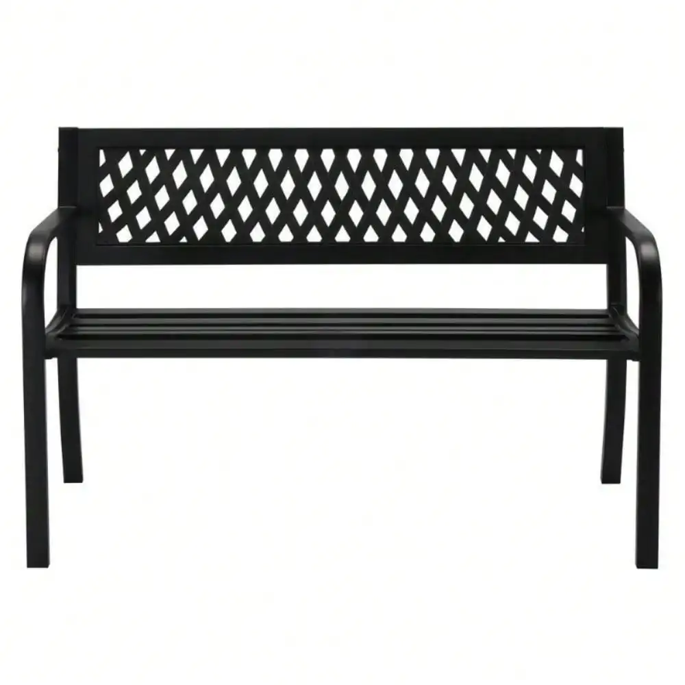 Garden Bench Weather-Resistant Outdoor Deck PVC Backrest Garden Park Patio Seat