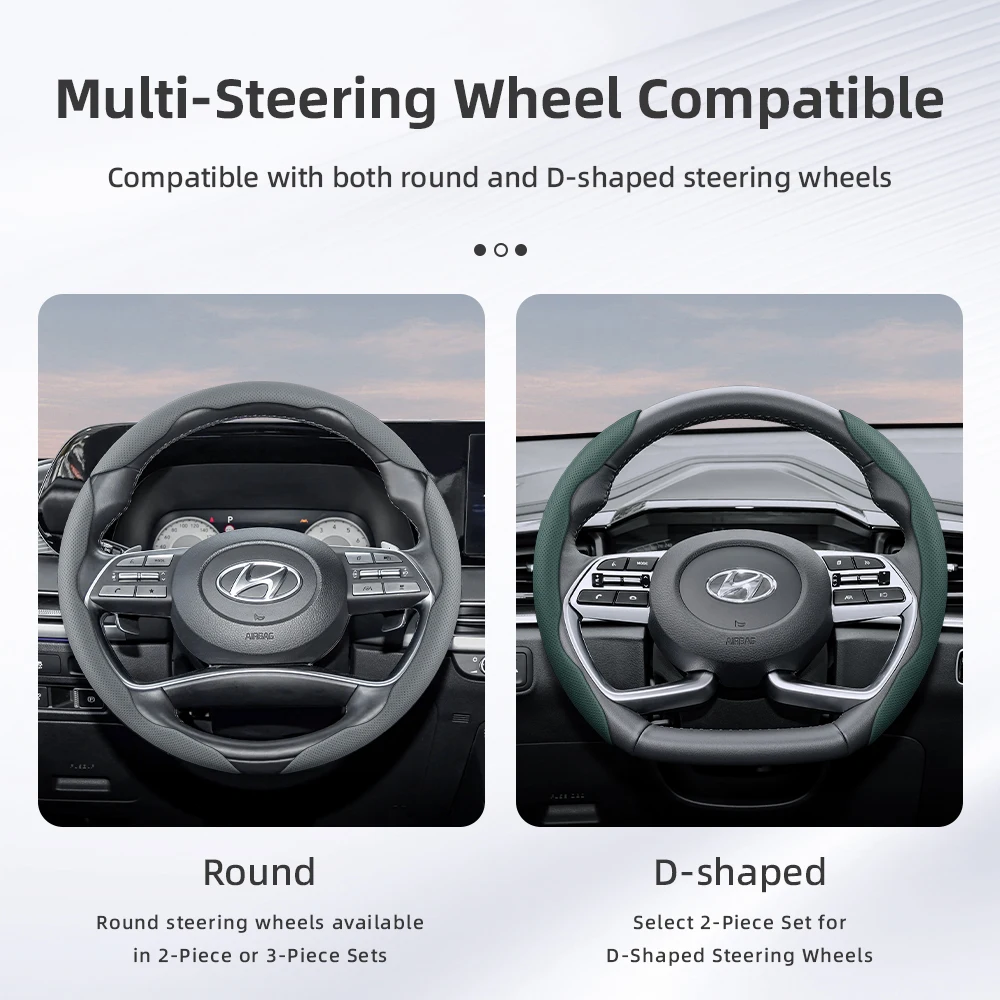 Odpowiedni do Hyundai Pokrowiec na kierownicę z wentylowanego skóry, segmentowa konstrukcja z szybkim mocowaniem, antypoślizgowy i wytrzymały, Ix35 Sonata