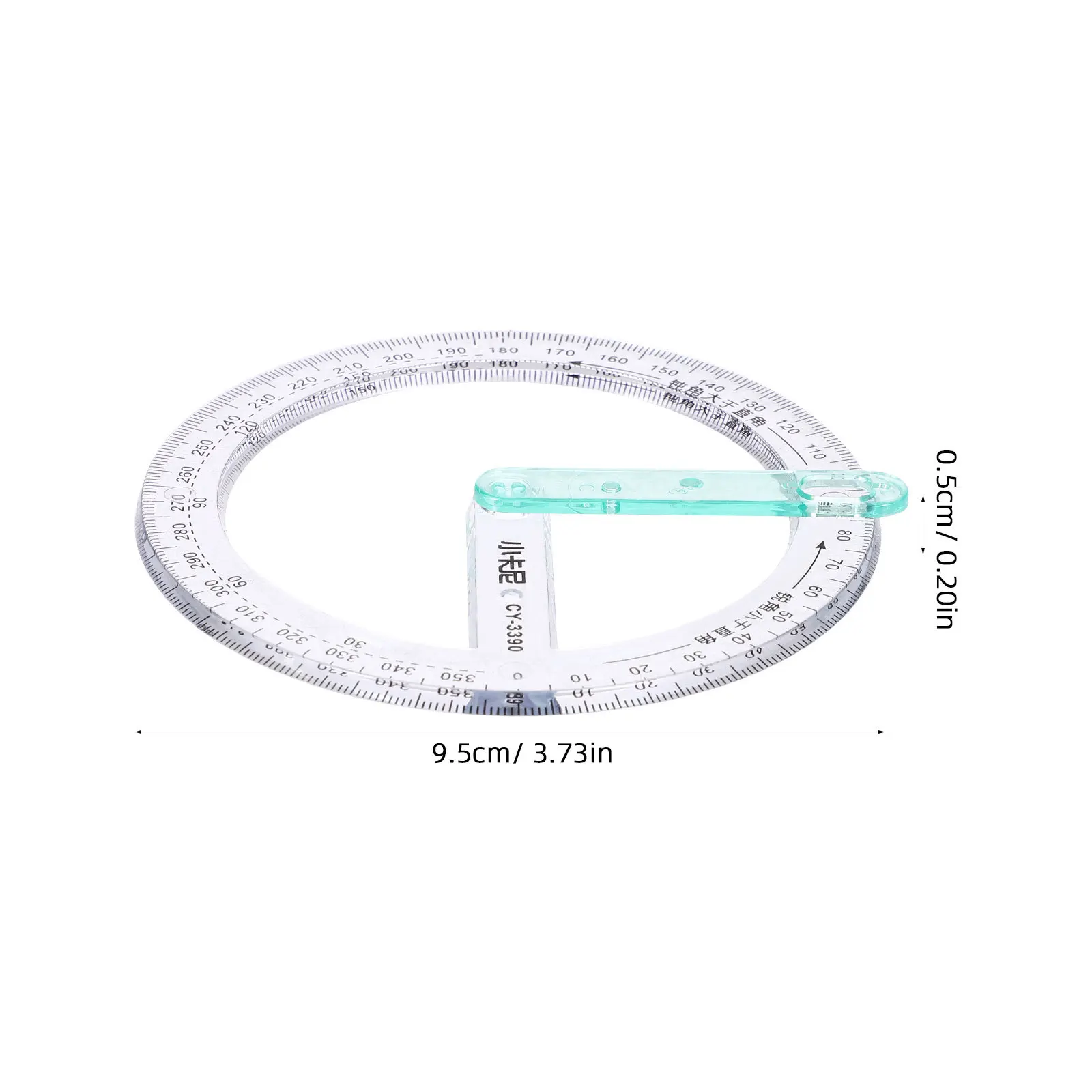 5 قطعة 360 درجة دائرة المنقلة أداة قابلة لإعادة الاستخدام البلاستيك الشفاف مسطرة قياس للطلاب صياغة أداة الرياضيات الهندسية