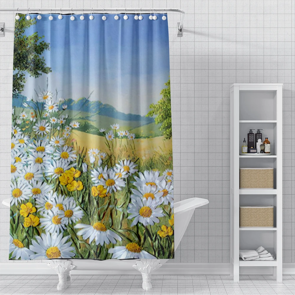 home shower Oil painting style curtains for bathroom waterproof fabric bathroom Curtains modern shower curtain 180x200 240x200