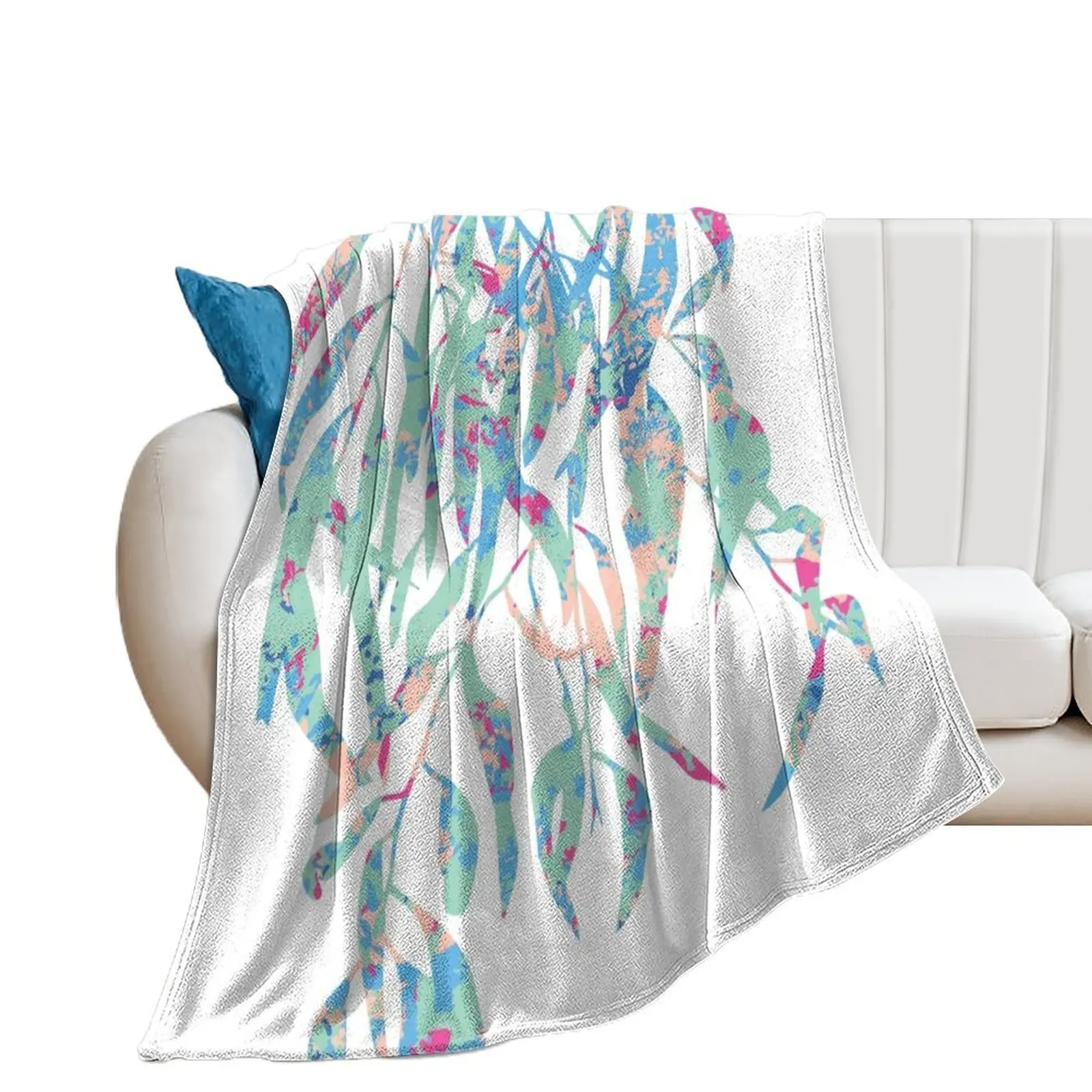 

Gum Leaves Australian Wildflowers Pastel Throw Blanket heavy to sleep Retros Luxury Throw Blankets