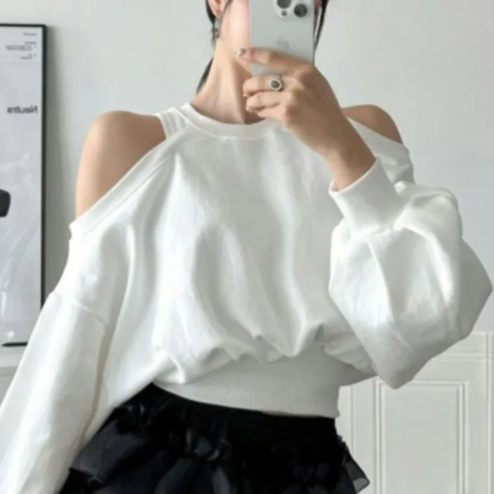 Chic Otoño Invierno Anti-envejecimiento Diseño Retro Casual Largo Sve Color Puro Sudadera con capucha Mujer Faion Tubo Recto Ajuste Corea...