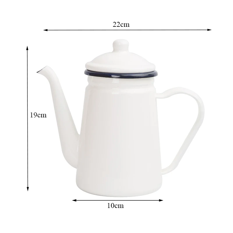 Japanese Style Creative Enamel Coffee Pot Portable Teapot Office Kettle Barista Milk Water Jug Pitcher For Gas Induction Cooker