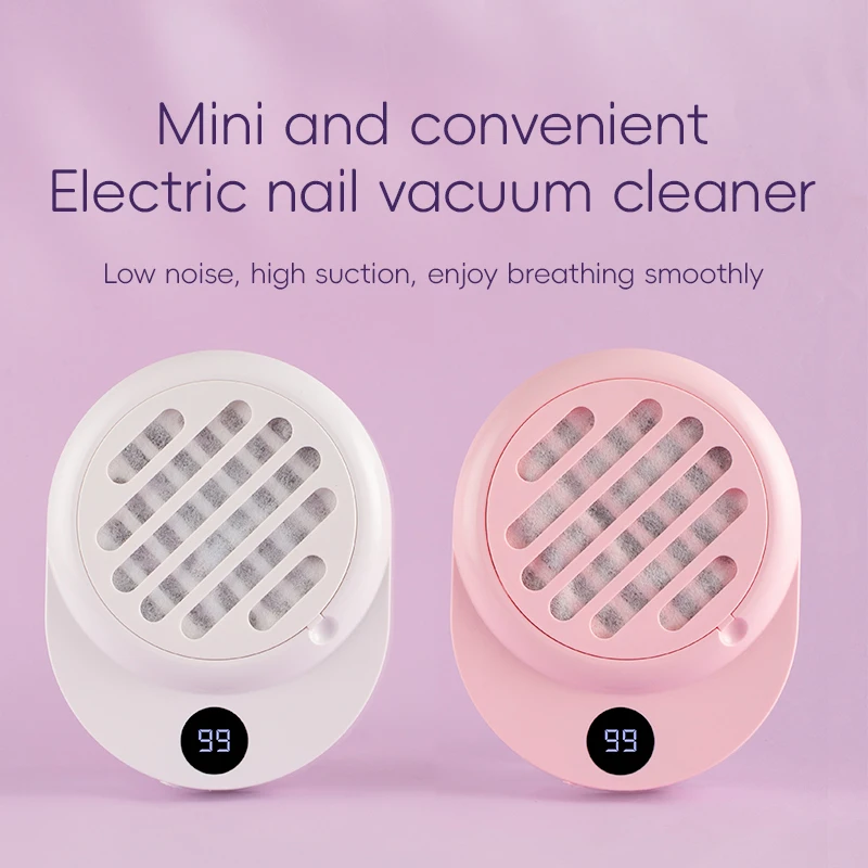 أداة تنظيف الأظافر اللاسلكية القابلة لإعادة الشحن، مكنسة كهربائية، آلة تجميع غبار الأظافر مع إزالة معدات الأظافر بفلتر الورق