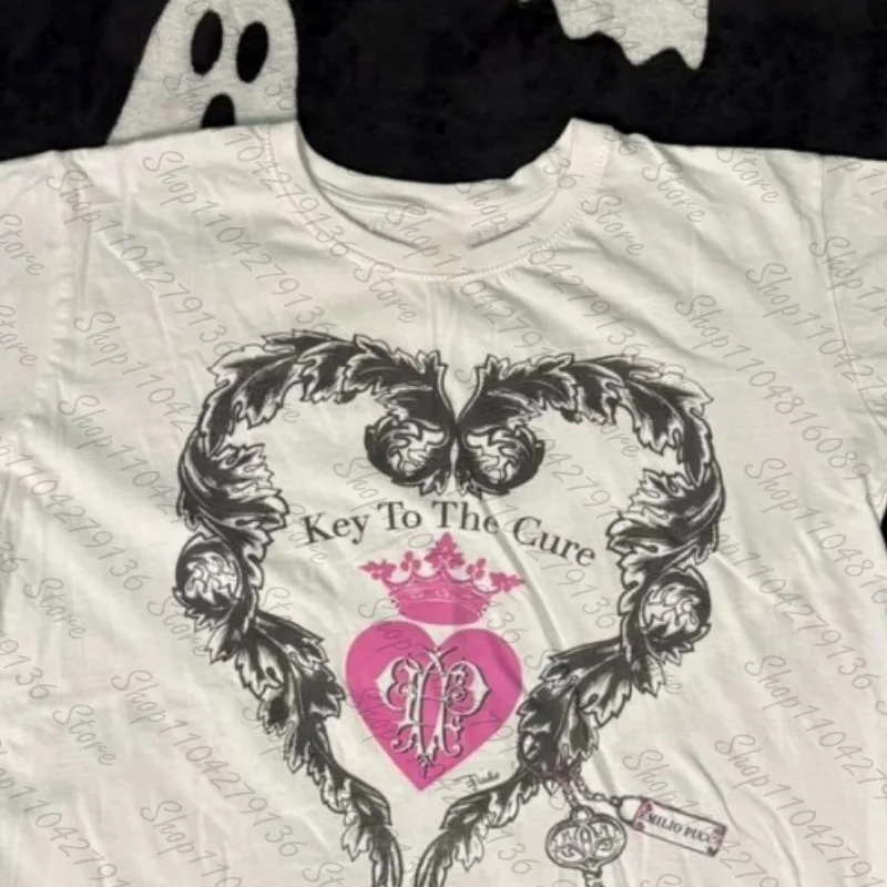 Emo girls Y2K fairy T-shirts Slim Streetwear woman Gothic Short Sleeve Cool Girl Tees Tops clothes Punk Print Goth Tops 2000s