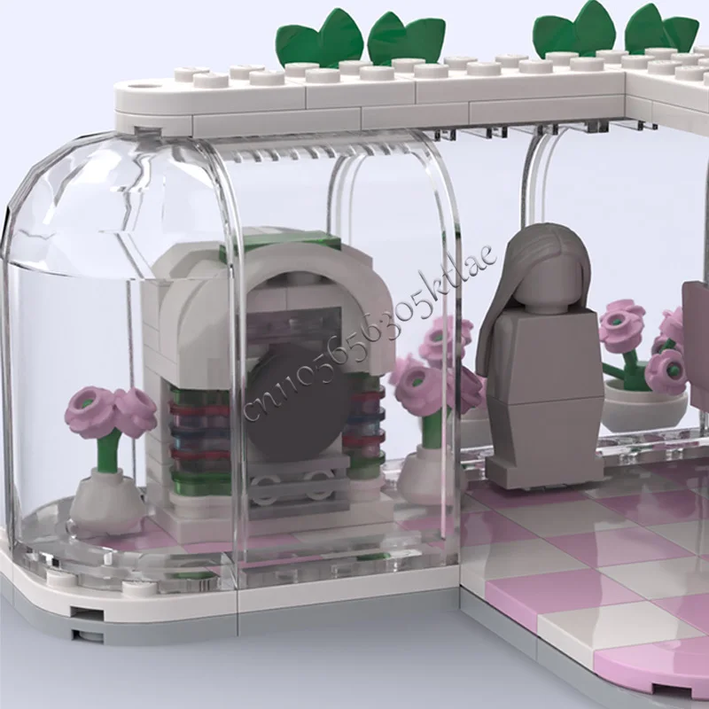 479 قطعة شارع المنزل شاطئ البحر Vaporwave مقهى MOC تخصيص وحدات بنة شعبية التصميم الإبداعي لتقوم بها بنفسك لعبة عيد الميلاد هدية