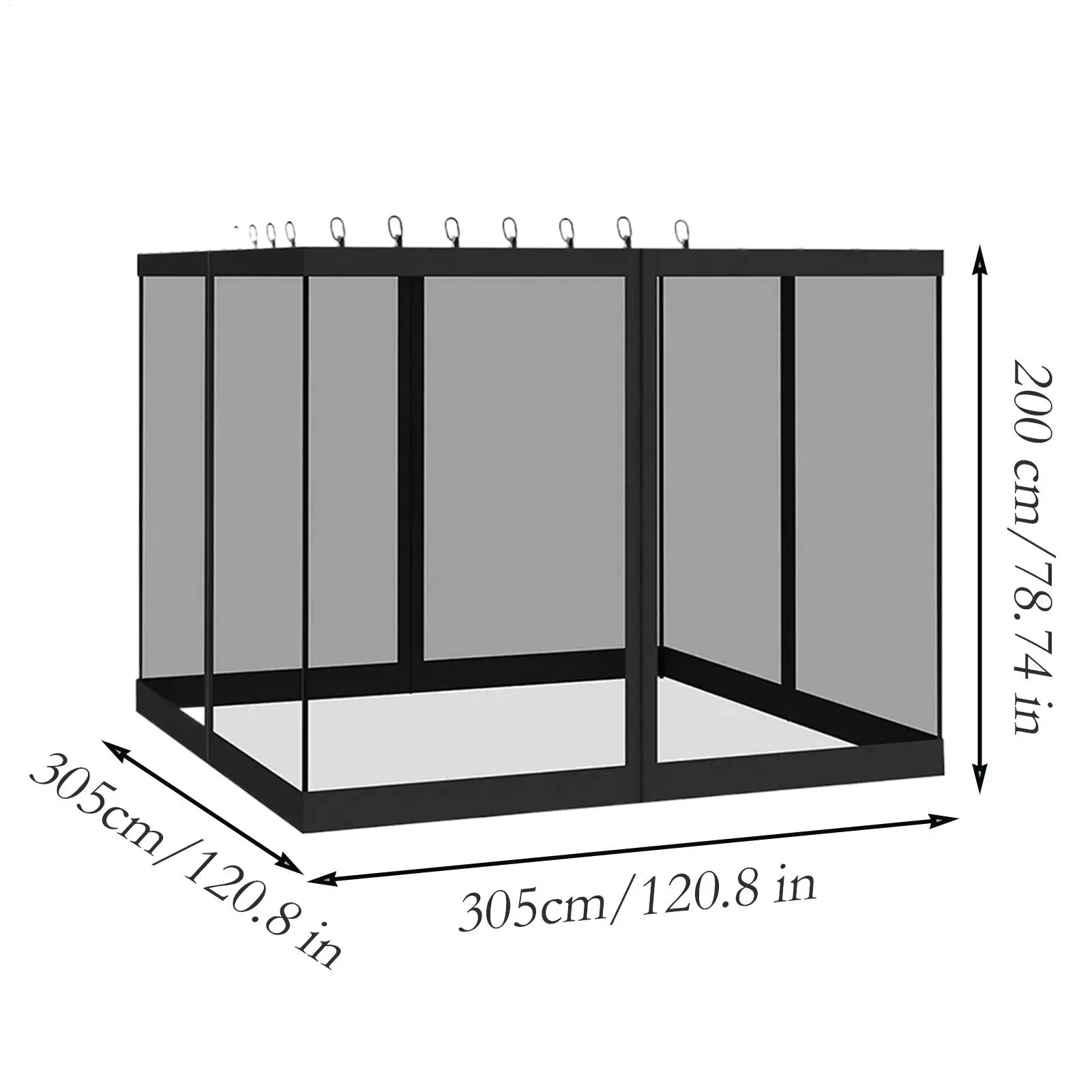 

4 шт. панелей для беседки/сетка для затенения беседки/москитная сетка для беседки/вентиляционная сетка для перголы/УФ-стойкая солнцезащитная сетка от комаров